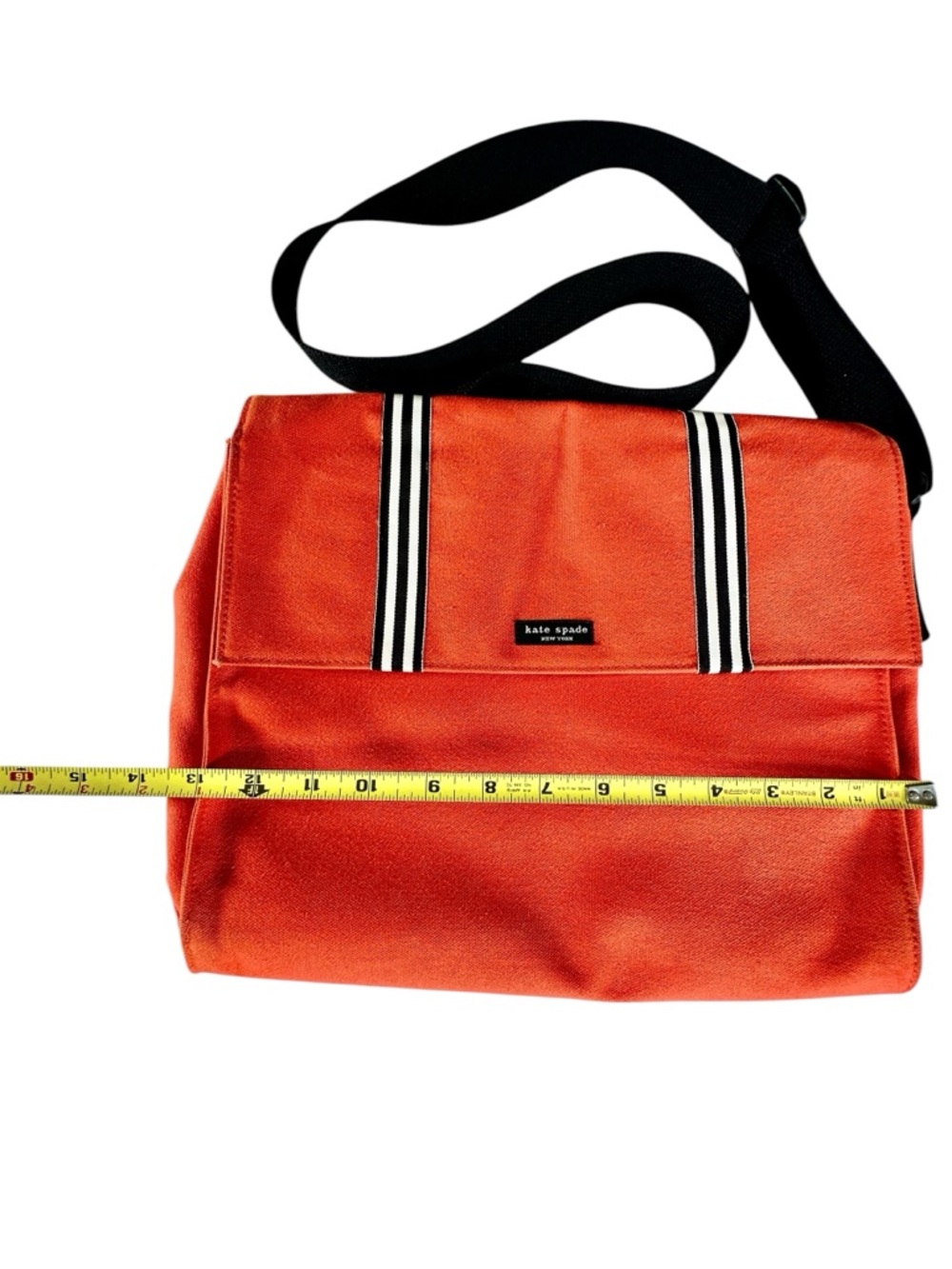 Kate Spade Orange Canvas Messenger/ Laptop Bag Unisex - Picture 9 of 10